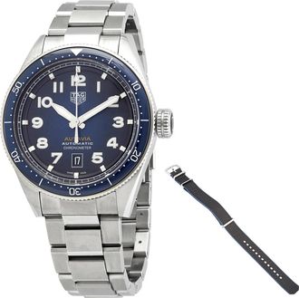 Tag Heuer Pre-owned Tag Heuer Autavia Automatic Smoky Blue Dial Watch WBE5116.EB0173