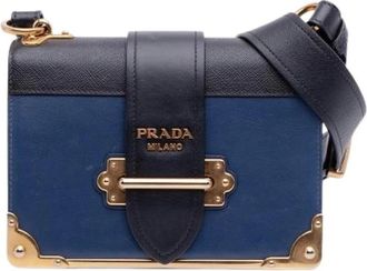 Prada Pre-owned Cross Body Bags, female, Blue, Size: ONE SIZE Pre-owned The Cahier