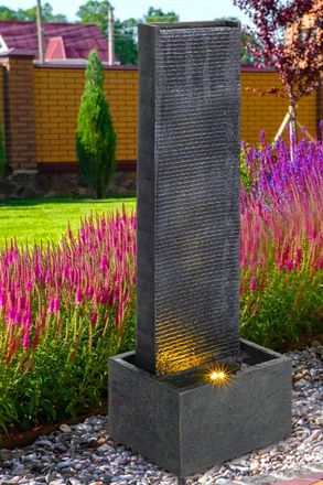 Living and Home Wall Standing Stone Fountain Water Feature Fountain in Natural