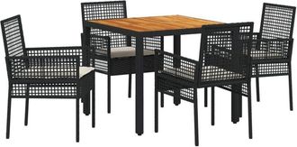 vidaXL Garden Dining Set 7 pcs Beige Poly rattan Vidaxl