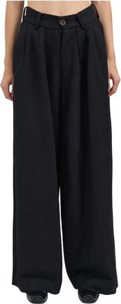 Uma Wang Wijde Broek - Dames - Wijde Broeken - Zwart - XS - Broeken
