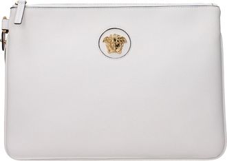 Versace Damens Pochette aus wei&szlig;em Leder/wei&szlig;er Optik