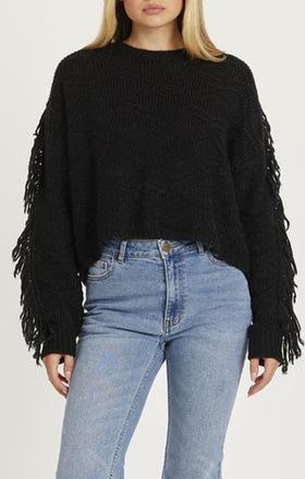 Amuse Society Rodeo Days Crop Sweater in Black at Nordstrom Rack, Size X-Small