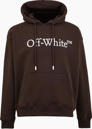 Off-white Mens Oversize Hooded Neck Long Sleeve Sweatshirt - Brown - Size: 36