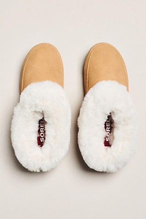 Sorel GO Coffee Run Suede Faux Fur Slippers