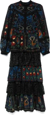 Farm Rio Arabesque Scarves maxi dress - Blue