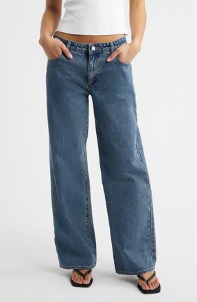 Abrand 99 Alison Baggy Straight Leg Jeans in Tint Mid Blue at Nordstrom, Size 26
