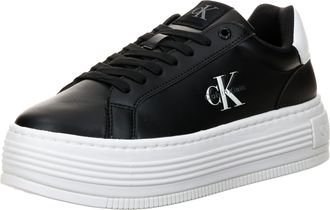 Calvin Klein Womens Bold Flatform Low Trainers, Black, light white, 8 UK