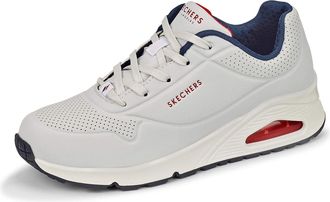 Skechers Womens Uno Stand on Air Sneaker, White Navy Red, 5 UK