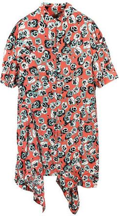 Marni Blue & red pansy print crepe dress Size S