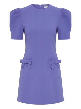 Rebecca Vallance Violetta mini-jurk met pofmouwen en strikdetail - Blauw
