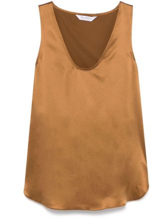 Tシャツ・カットソー MAX MARA Powder Pink Satin Occhi Blouse Satin tops | Max Mara