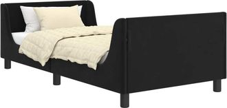 vidaXL Cama Para Ni&ntilde;os Con Cabecero Negro 80 X 200 Cm Terciopelo Vidaxl
