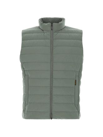 Moorer Sleeveless Padded Nylon Vest With High Collar
