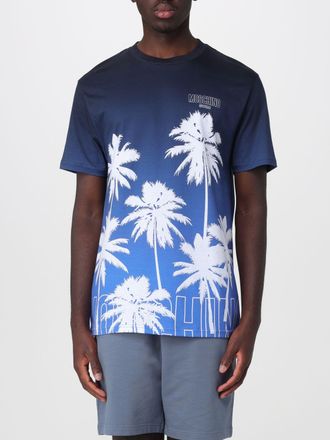 Moschino T-shirt in cotone con stampa grafica e logo a contrasto