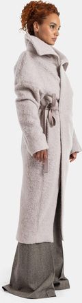 Rick Owens Womens Manteau Ceintur&eacute; Dracucollar Rose Pink Coat