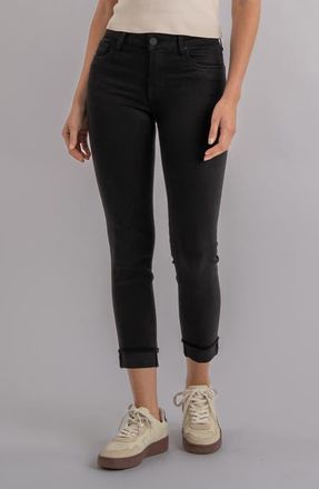Kut from the Kloth Amy Crop Slim Jeans in Black at Nordstrom, Size 10