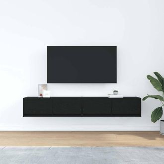 Berkfield Home TV Cabinets 2 pcs Black Oak 80x31x25.5 cm Engineered Wood