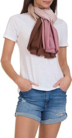 Vince Dip Dye Wool & Cashmere Scarf in Dark Pink at Nordstrom Rack