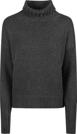 Aragona Ribbed Cropped Cashmere Turtleneck Sweater