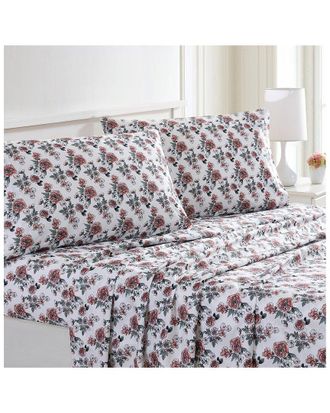 Modern Threads Rose Bloom Printed 4Pc Sheet Set