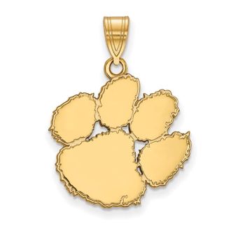 Diamond2Deal 10k Yellow Gold Clemson University Tiger Paw Large Pendant