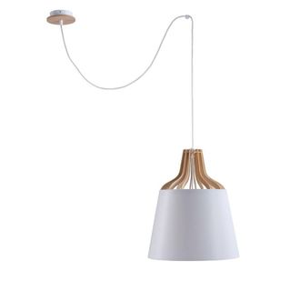Netlighting Ivone Dome Pendant Ceiling Light White 38cm 1x E27 200cm Wire