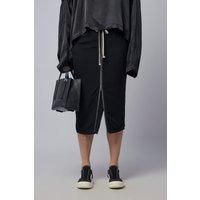 Rick Owens Woven Skirt - Zipped Short Pillar Black