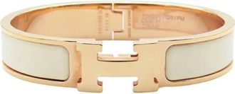 Herm&egrave;s 2010-2025 Clic H Bracelet PM smalle emaille armband - Wit