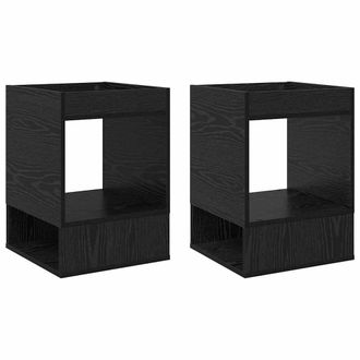 vidaXL Mesa Auxiliar 2 Pcs Roble Negro 40 X 40 X 56 Cm Vidaxl