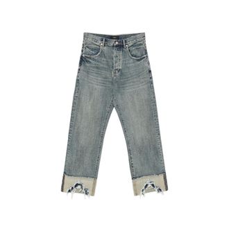 Purple Faded Distressed-cuff Jeans