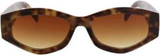 BCBGeneration 53mm Slim Geometric Oval Sunglasses in Tortoise at Nordstrom Rack