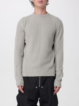 Rick Owens Wool Crewneck Jumper with Dropped Shoulders and Ribbed Trims
