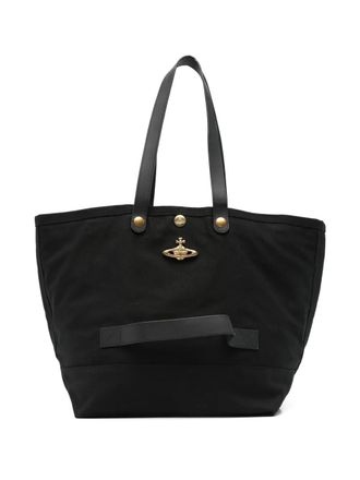 Vivienne Westwood logo orb-embellished tote bag - Black