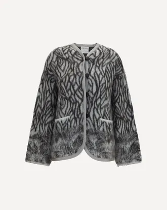Forte_Forte FORTE_FORTE Heron Feather motif brushed Cardigan Female I
