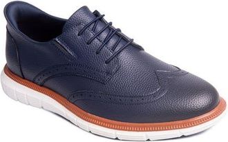 Marc Joseph New York Hill Street Hands Free Technology Leather Wingtip Casual Oxford in Navy Grainy Leather at Nordstrom, Size 8.5