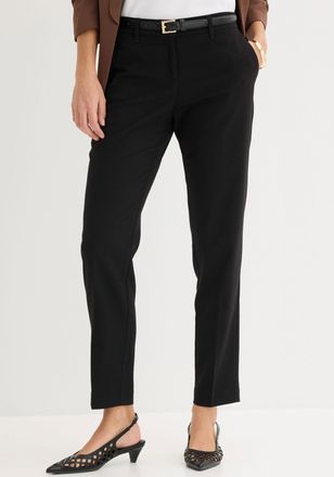 Bonprix Anzughose BONPRIX Anzugshose, Damen, Gr. 36, K-Gr, schwarz (schwarz (l&auml;nge: kurz)), Obermaterial: 76% Polyester, 22% Viskose, 2% Elasthan, slim fit, H