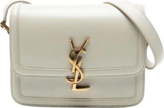 Saint Laurent 2021 kleine kalfsleren Solferino Satchel In Box crossbodytas - Wit