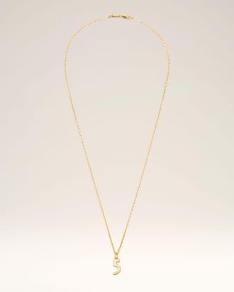 Ami Gold Brass Hammered 5 Pendant Necklace Yellow - OS - Unisex