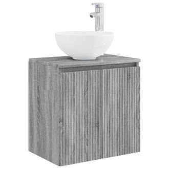 vidaXL Vanidad Con Lavabo De Pared Sonoma Gris 49,5 X 41 X 64,5 Cm Vidaxl