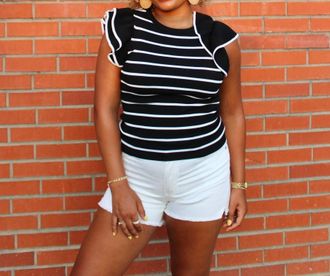 Kancan Briella High Rise Shorts In White