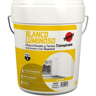Titan Pintura Pl&aacute;stica Acr&iacute;lica Estirenada Interior, Blanco Mate, 15 L