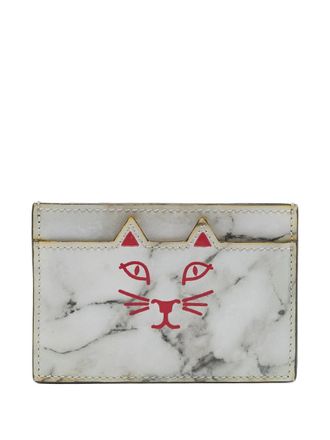 Charlotte Olympia logo-print cardholder - Grey