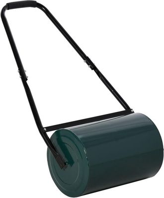 OUTSUNNY Rodillo Para C&eacute;sped Ancho 50cm &Oslash;30cm Rodillo De C&eacute;sped De 30l Relleno De Arena O Agua Con Mango En U Para Jard&iacute;n Granja Verde Oscuro - Outsunny