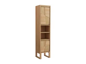 Vente-Unique Columna de ba&ntilde;o con patas de teca con estantes - Alt. 180 cm - MATARAM