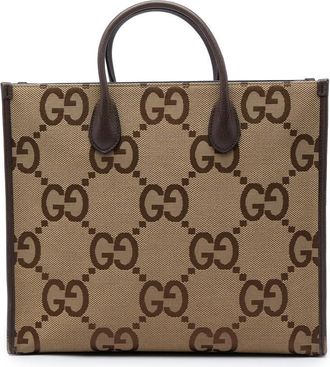 Gucci Pre-owned Gucci Jumbo GG Canvas Web Tote Unisex EWPMSJXTUBMVJ06G