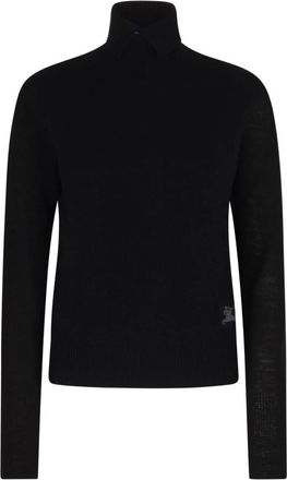 Burberry Truien & Vesten, Dames, Zwart, L, Wol, Alpaca en Wol Blend Turtleneck