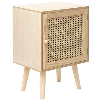 Beliani Bedside Table ALMO Light Paulownia