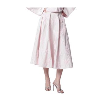Rotate ROTATE Birger Christensen, Midi Skirts, female, Pink, Size: M Berty Sun Flower Skirt
