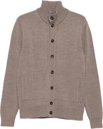 Zanone Cardigan a collo alto con bottoni - Marrone
